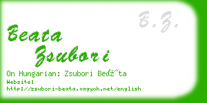 beata zsubori business card